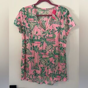 Lilly Pulitzer Etta V-Neck Top - Large